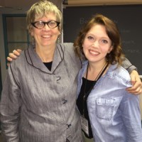 Conference organizer Julie Vandivere and student intern Emma Slotterback